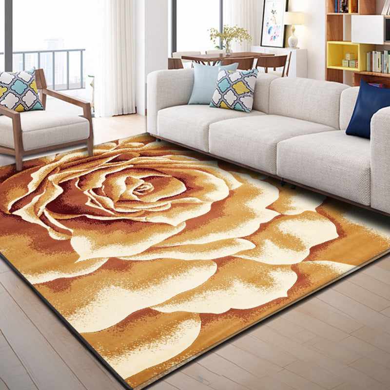 Nordic Abstract Printed Rug Multi Colored Polyster Area Carpet Non-Slip Backing Pet Friendly Indoor Rug for Living Room Yellow Clearhalo 'Area Rug' 'Rug' 2464134