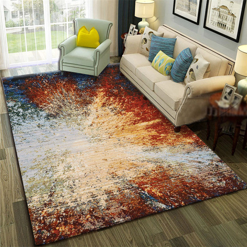 Calming Abstract Printed Rug Multi Colored Polyster Area Carpet Pet Friendly Easy Care Indoor Rug for Parlor Orange Clearhalo 'Area Rug' 'Rug' 2464143
