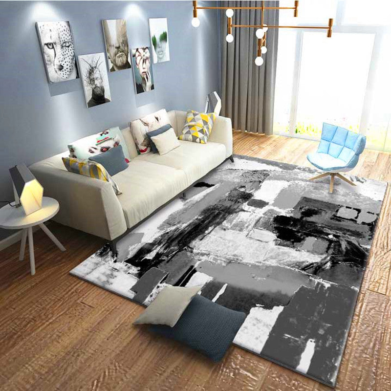 Calming Abstract Printed Rug Multi Colored Polyster Area Carpet Pet Friendly Easy Care Indoor Rug for Parlor Dark Gray Clearhalo 'Area Rug' 'Rug' 2464148