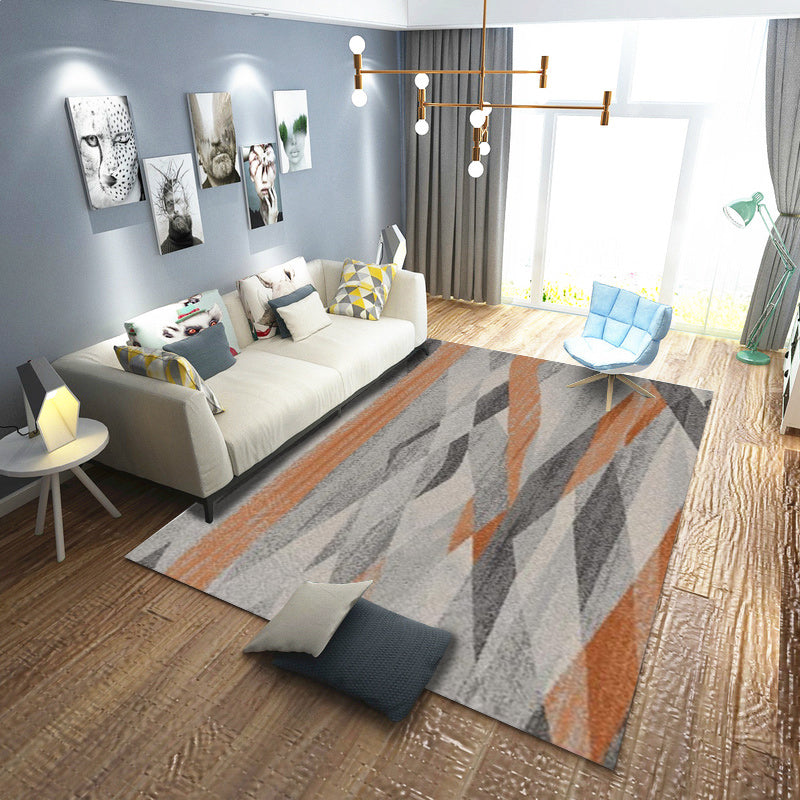 Calming Abstract Printed Rug Multi Colored Polyster Area Carpet Pet Friendly Easy Care Indoor Rug for Parlor Gray-Orange Clearhalo 'Area Rug' 'Rug' 2464149
