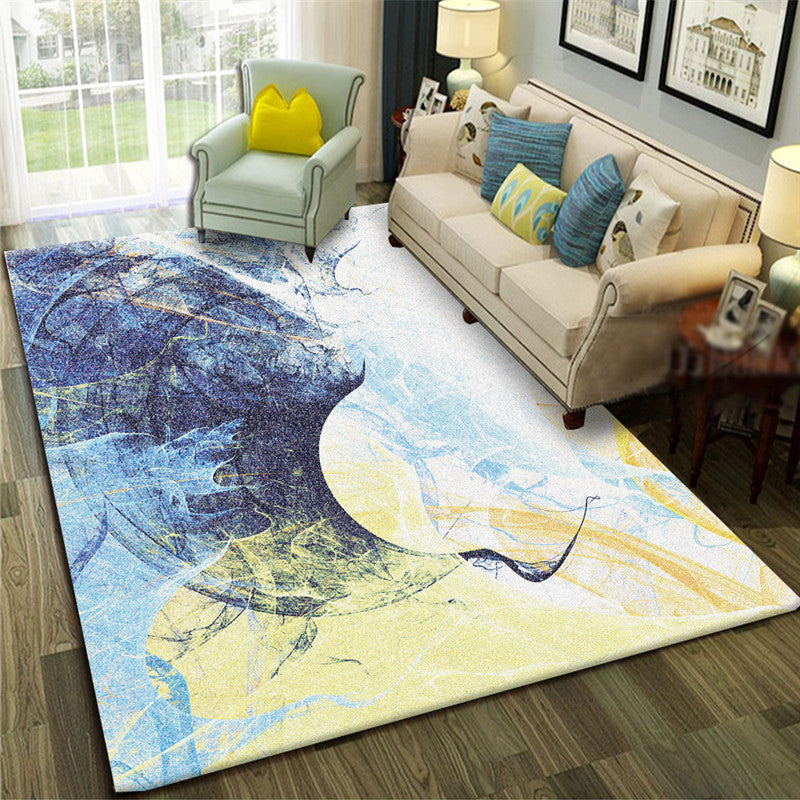 Calming Abstract Printed Rug Multi Colored Polyster Area Carpet Pet Friendly Easy Care Indoor Rug for Parlor Sky Blue-Yellow Clearhalo 'Area Rug' 'Rug' 2464151