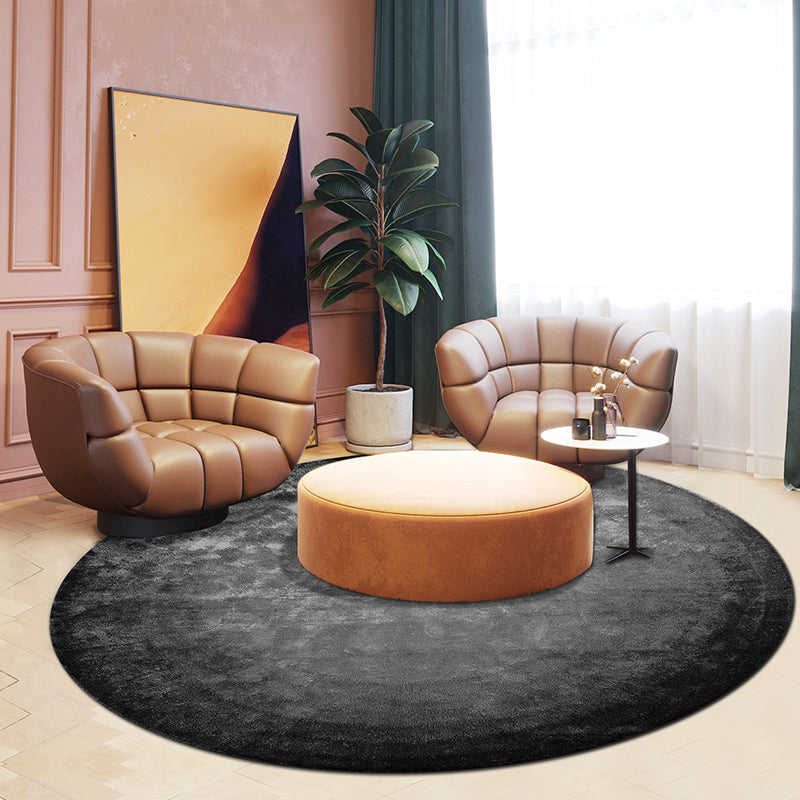 Relaxing Decoration Rug Multi Colored Solid Color Indoor Rug Synthetics Pet Friendly Washable Area Carpet Black Clearhalo 'Area Rug' 'Rug' 2464167