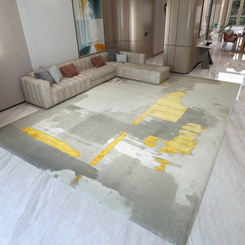 Calming Abstract Printed Rug Multicolor Polypropylene Area Carpet Non-Slip Pet Friendly Area Rug for Living Room Gray-Yellow Clearhalo 'Area Rug' 'Rug' 2464193