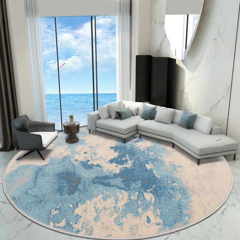 Nordic Abstract Printed Rug Multicolored Polyster Area Carpet Non-Slip Backing Pet Friendly Indoor Rug for Decor Light Blue-White Clearhalo 'Area Rug' 'Rug' 2464207
