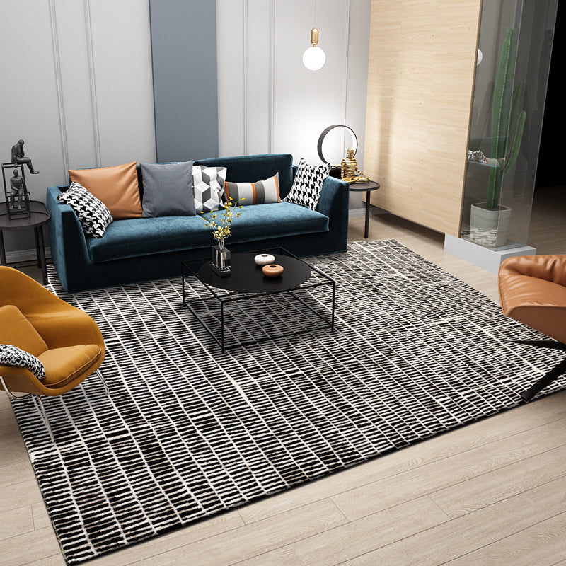 Novelty Abstract Print Rug Multi Color Polyster Area Carpet Anti-Slip Backing Pet Friendly Easy Care Indoor Rug for Living Room Gloss Black Clearhalo 'Area Rug' 'Rug' 2464286