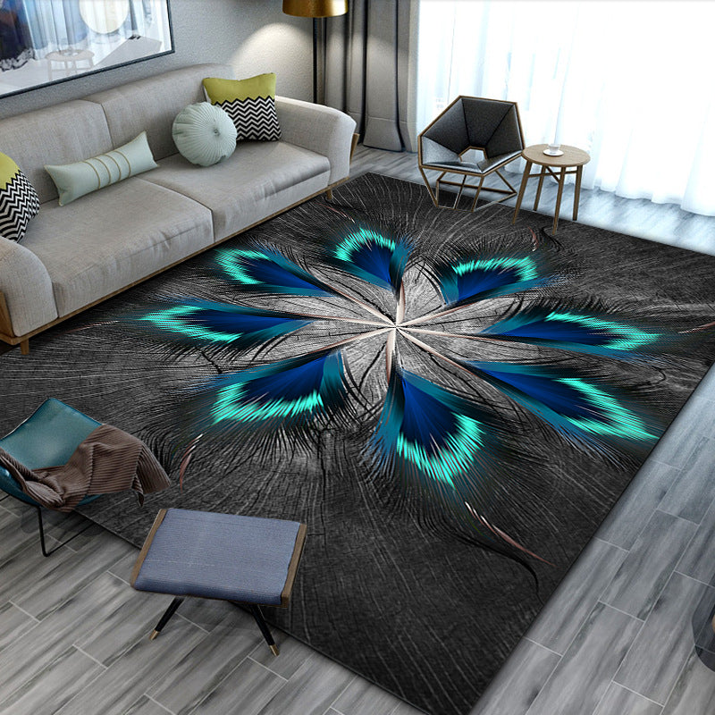 Relaxing Geometric Printed Rug Multi Colored Polyster Area Carpet Pet Friendly Easy Care Indoor Rug for Living Room Dark Gray-Black Clearhalo 'Area Rug' 'Rug' 2464310