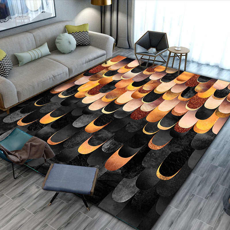 Relaxing Geometric Printed Rug Multi Colored Polyster Area Carpet Pet Friendly Easy Care Indoor Rug for Living Room Yellow-Red Clearhalo 'Area Rug' 'Rug' 2464311