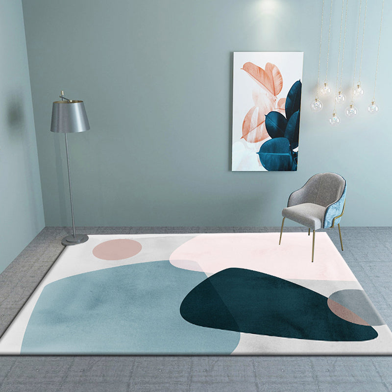 Relaxing Geometric Printed Rug Multi Colored Polyster Area Carpet Pet Friendly Easy Care Indoor Rug for Living Room Light Blue Clearhalo 'Area Rug' 'Rug' 2464314