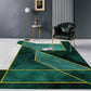 Novelty Geometric Printed Rug Multi Colored Synthetics Area Carpet Non-Slip Backing Stain-Resistant Indoor Rug for Parlor Peacock Green Clearhalo 'Area Rug' 'Rug' 2464322