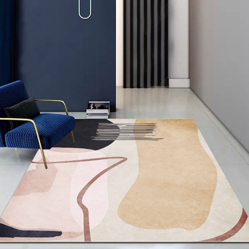 Novelty Geometric Printed Rug Multi Colored Synthetics Area Carpet Non-Slip Backing Stain-Resistant Indoor Rug for Parlor Pink-Yellow Clearhalo 'Area Rug' 'Rug' 2464329