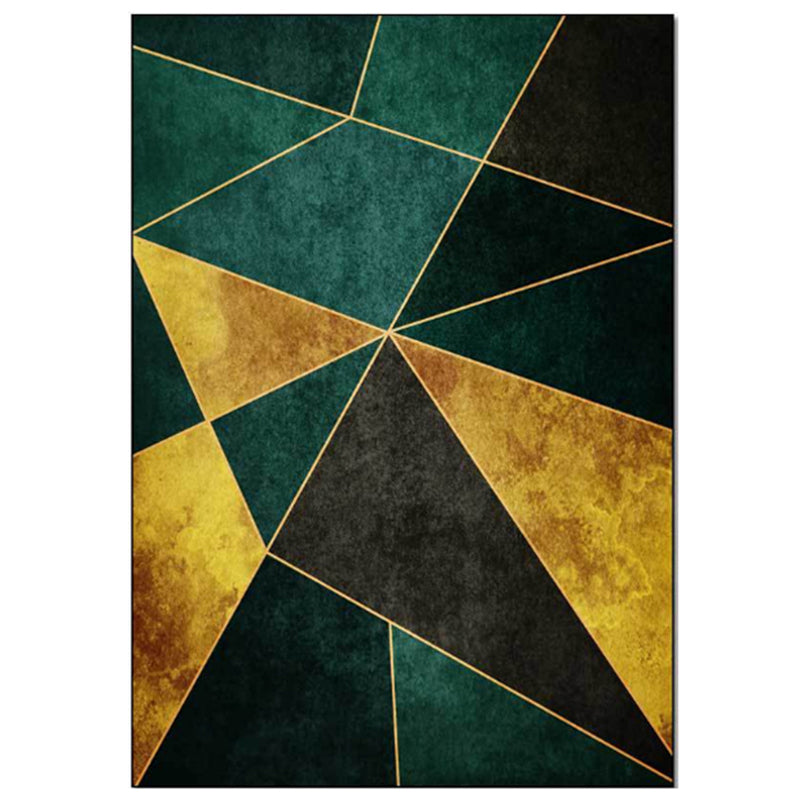 Calming Geometric Printed Rug Multi Colored Polyster Indoor Rug Easy Care Pet Friendly Area Carpet for Living Room Green-Yellow Clearhalo 'Area Rug' 'Rug' 2464348