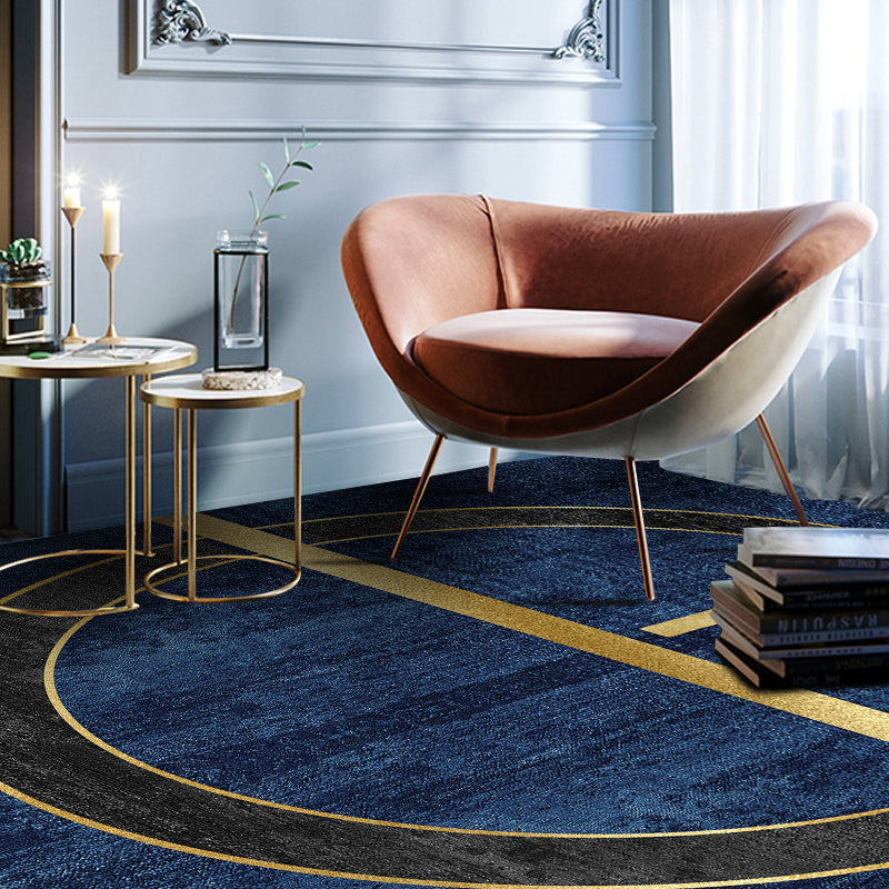 Trendy Decoration Rug Multicolor Geometric Area Carpet Polyster Non-Slip Backing Easy Care Indoor Rug Dark Blue Clearhalo 'Area Rug' 'Rug' 2464352