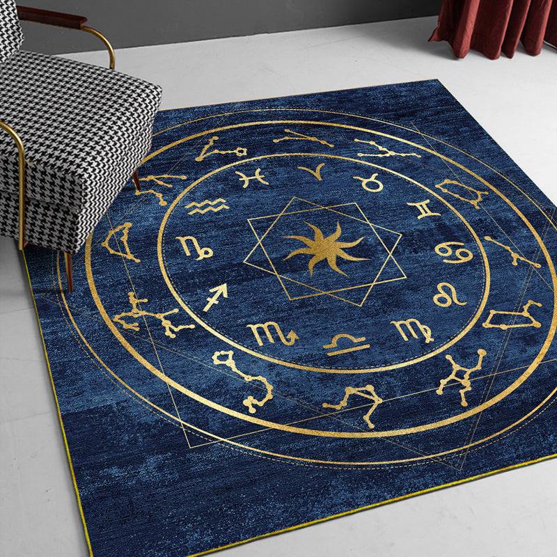 Trendy Decoration Rug Multicolor Geometric Area Carpet Polyster Non-Slip Backing Easy Care Indoor Rug Royal Blue Clearhalo 'Area Rug' 'Rug' 2464353