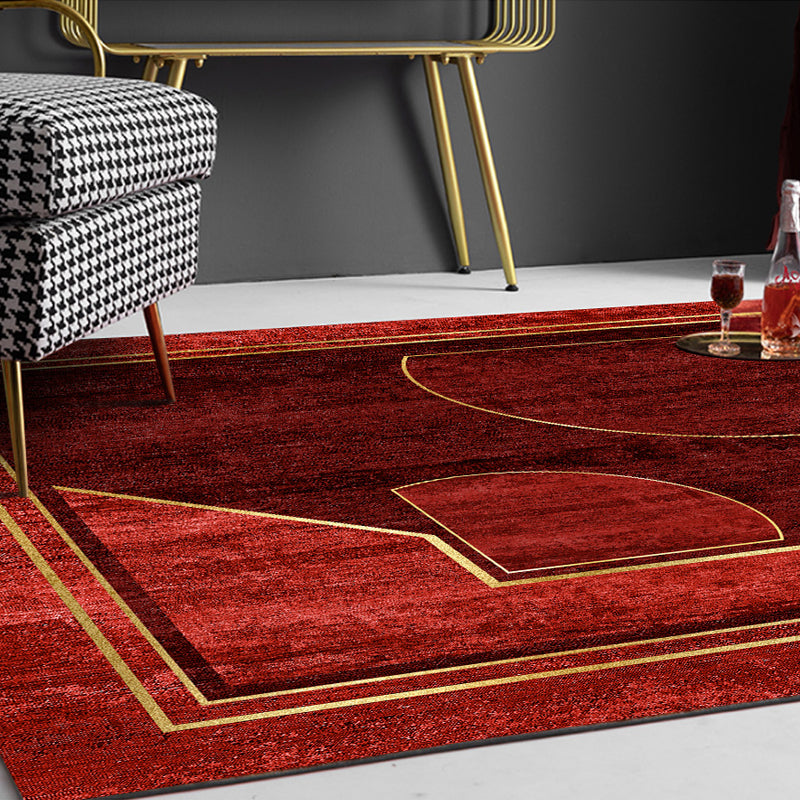 Trendy Decoration Rug Multicolor Geometric Area Carpet Polyster Non-Slip Backing Easy Care Indoor Rug Red Clearhalo 'Area Rug' 'Rug' 2464355