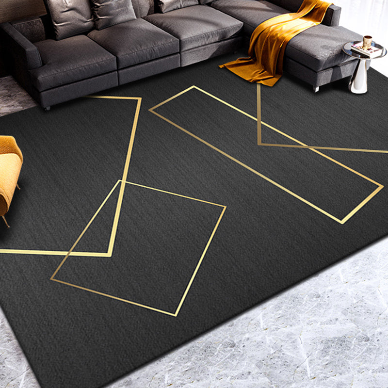Multicolor Geo Printed Rug Polyster Luxe Indoor Rug Anti-Slip Backing Pet Friendly Easy Care Area Carpet for Living Room Black Clearhalo 'Area Rug' 'Rug' 2464362