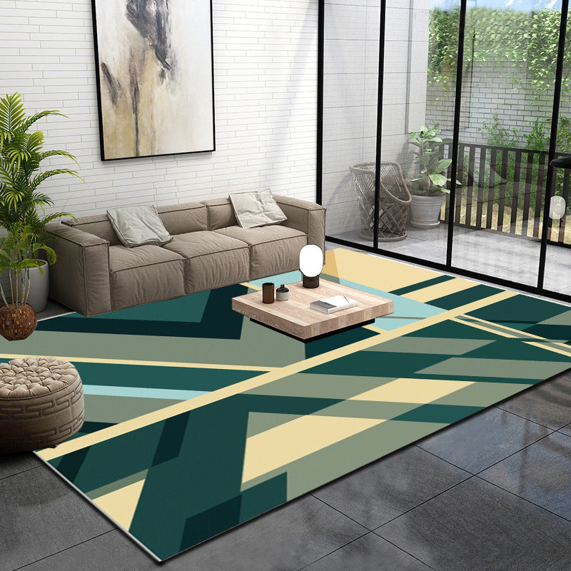 Multicolor Glam Rug Polypropylene Geometric Printed Indoor Rug Anti-Slip Backing Easy Care Area Carpet for Living Room Light Green Clearhalo 'Area Rug' 'Rug' 2464369