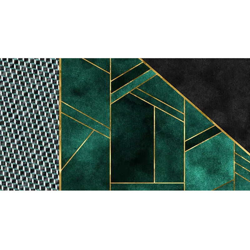 Multicolor Glam Rug Cotton Blend Geometric Printed Area Carpet Non-Slip Backing Stain-Resistant Indoor Rug for Living Room Blackish Green Clearhalo 'Area Rug' 'Rug' 2464405