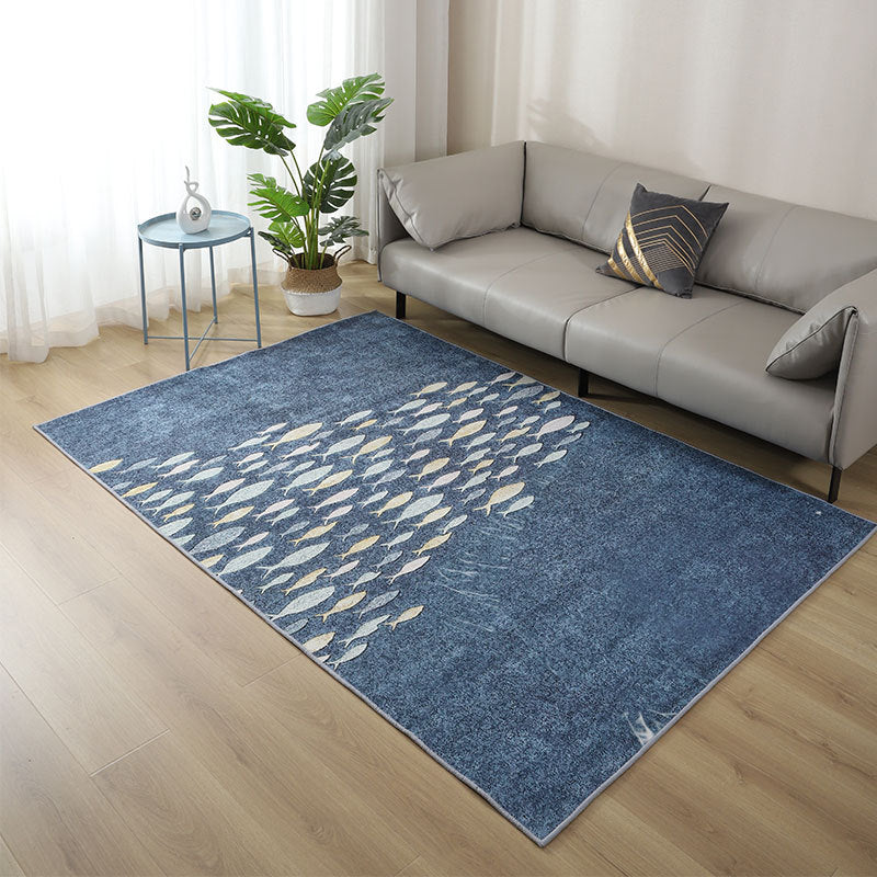 Minimalist Geometric Printed Rug Multi Color Polyster Area Carpet Synthetics Non-Slip Backing Pet Friendly Indoor Rug for Parlor Gray Blue Clearhalo 'Area Rug' 'Rug' 2464409
