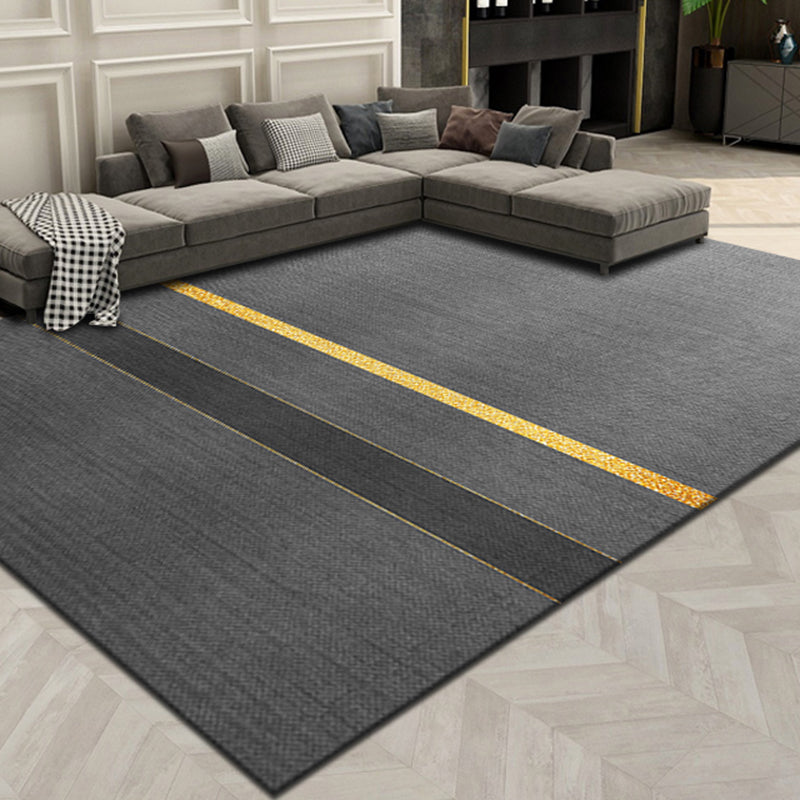 Simplicity Geometric Print Rug Multi-Color Cotton Blend Area Carpet Non-Slip Backing Pet Friendly Indoor Rug for Parlor Smoke Gray Clearhalo 'Area Rug' 'Rug' 2464422