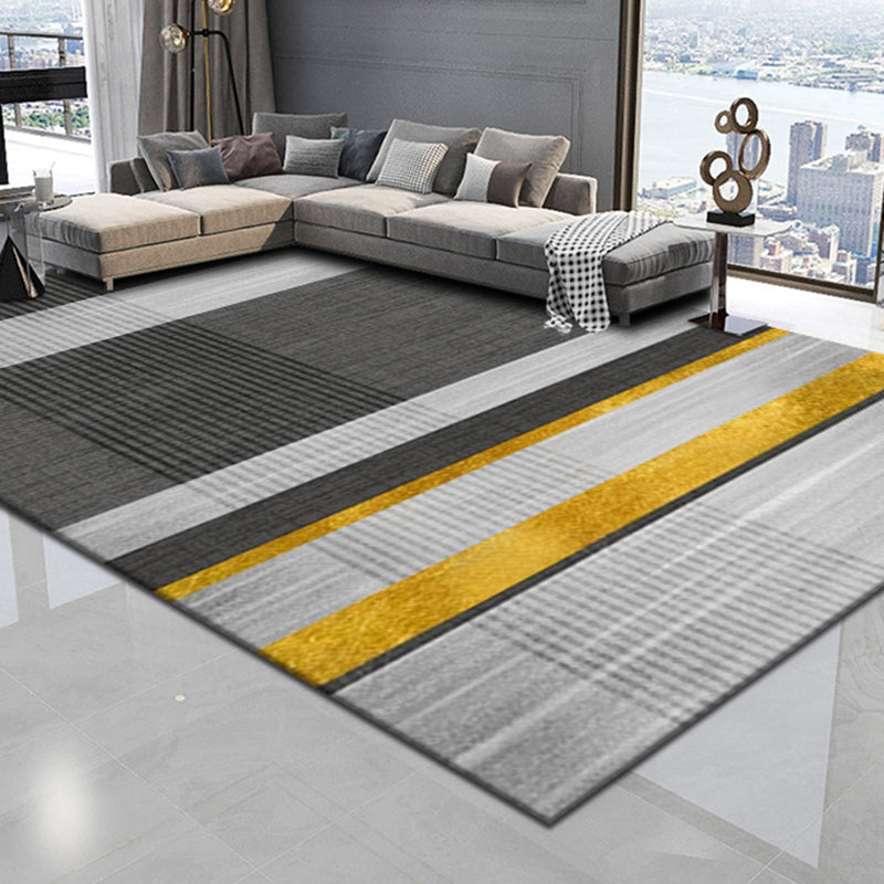 Simplicity Geometric Print Rug Multi-Color Cotton Blend Area Carpet Non-Slip Backing Pet Friendly Indoor Rug for Parlor Light Gray-Yellow Clearhalo 'Area Rug' 'Rug' 2464424