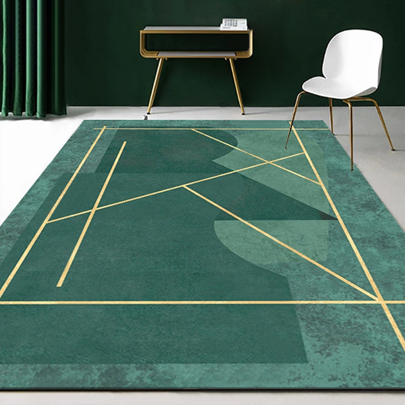 Multi Color Calming Rug Cotton Blend Geometric Printed Area Carpet Non-Slip Backing Easy Care Indoor Rug for Parlor Pea Green Clearhalo 'Area Rug' 'Rug' 2464436