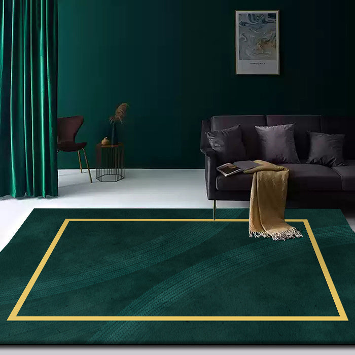 Multicolor Geometric Printed Rug Cotton Blend Novelty Area Carpet Non-Slip Backing Pet Friendly Indoor Rug for Parlor Green Clearhalo 'Area Rug' 'Rug' 2464456