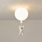 Kids Style 1-Bulb Ceiling Light White Astronaut and Balloon Flush Mount Light with Acrylic Shade White Flying Clearhalo 'Ceiling Lights' 'Close To Ceiling Lights' 'Close to ceiling' 'Flush mount' Lighting' 2464484