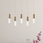 Tubular Wood LED Pendant Light Contemporary 1/5/7/9-Head Kitchen Ceiling Hanging Lamp with Diffuser 5 Wood Clearhalo 'Ceiling Lights' 'Pendant Lights' 'Pendants' Lighting' 246476_b79d387b-e4ed-48f5-a4bf-cc4c214f78e6