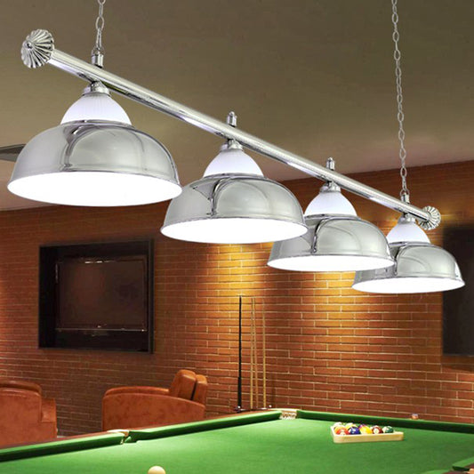 Stainless Steel Billiard Light Country Bowl Shaped Game Room Ceiling Suspension Lamp Clearhalo 'Ceiling Lights' 'Island Lights' Lighting' 2464909