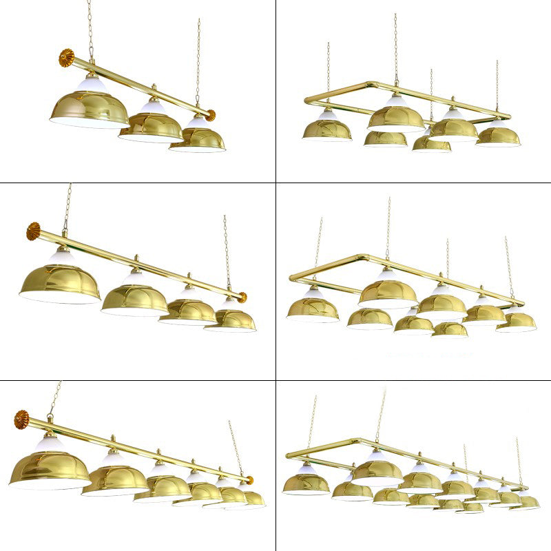 Stainless Steel Billiard Light Country Bowl Shaped Game Room Ceiling Suspension Lamp Clearhalo 'Ceiling Lights' 'Island Lights' Lighting' 2464911