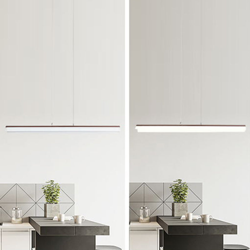 Bend Aluminum Pendant Light Fixture Simplicity Coffee LED Island Lamp for Dining Room Clearhalo 'Ceiling Lights' 'Island Lights' Lighting' 2464954