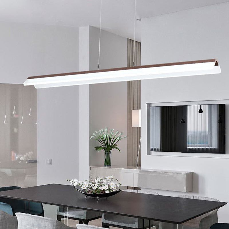 Bend Aluminum Pendant Light Fixture Simplicity Coffee LED Island Lamp for Dining Room Clearhalo 'Ceiling Lights' 'Island Lights' Lighting' 2464955