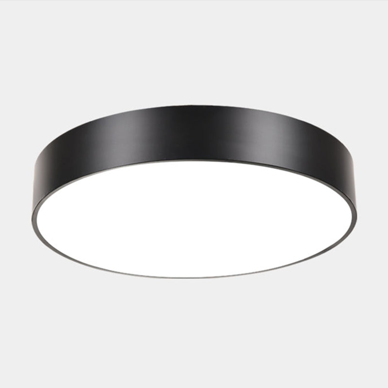 Geometric Shape Ceiling Mounted Fixture Minimalist Metal LED Flush Mount Light for Office Black Round Clearhalo 'Ceiling Lights' 'Close To Ceiling Lights' 'Close to ceiling' 'Flush mount' Lighting' 2465000