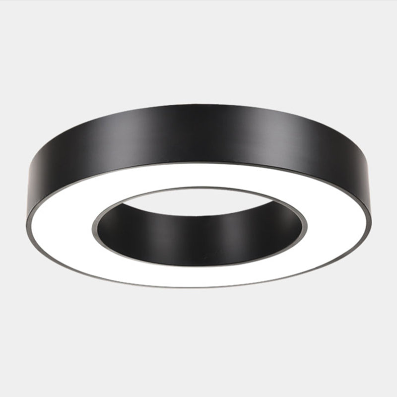 Geometric Shape Ceiling Mounted Fixture Minimalist Metal LED Flush Mount Light for Office Black Circle Clearhalo 'Ceiling Lights' 'Close To Ceiling Lights' 'Close to ceiling' 'Flush mount' Lighting' 2465007