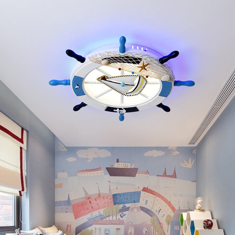 Mediterranean Rudder Flush Mount Fixture Metal Child Bedroom LED Ceiling Flush Light Clearhalo 'Ceiling Lights' 'Close To Ceiling Lights' 'Close to ceiling' 'Flush mount' Lighting' 2465043