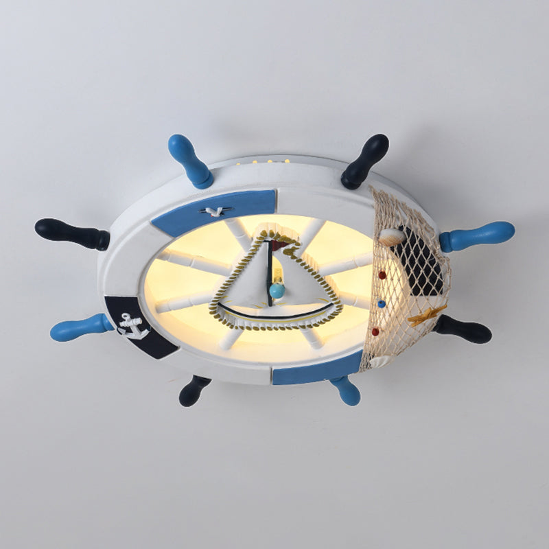 Mediterranean Rudder Flush Mount Fixture Metal Child Bedroom LED Ceiling Flush Light Clearhalo 'Ceiling Lights' 'Close To Ceiling Lights' 'Close to ceiling' 'Flush mount' Lighting' 2465045
