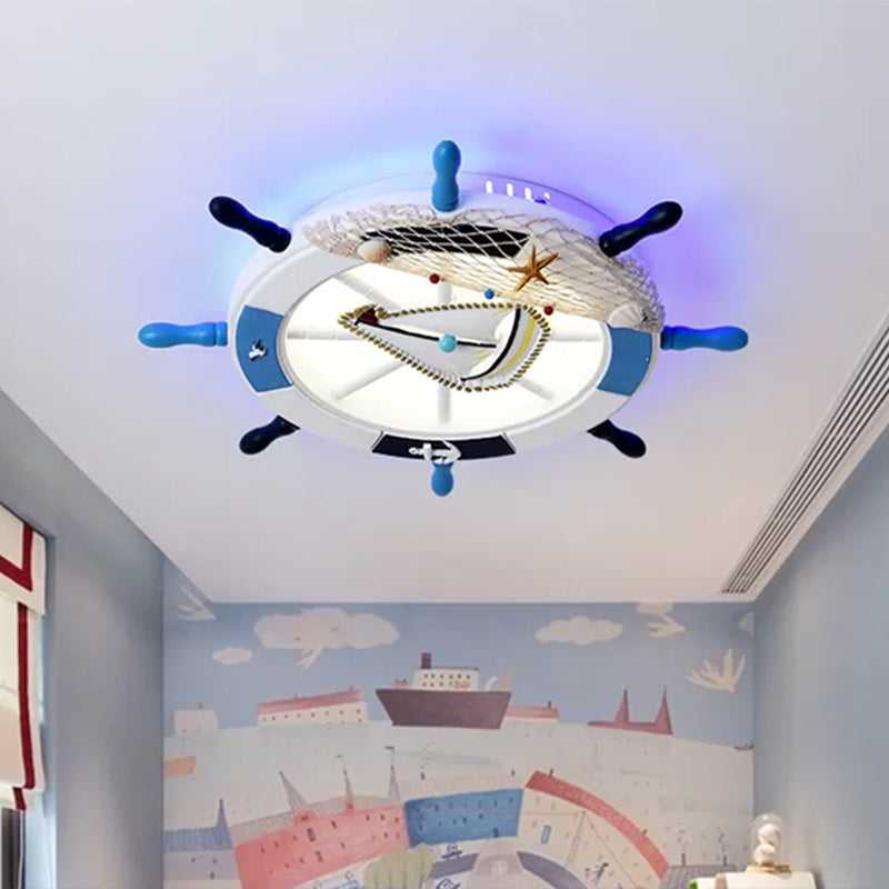 Mediterranean Rudder Flush Mount Fixture Metal Child Bedroom LED Ceiling Flush Light Clearhalo 'Ceiling Lights' 'Close To Ceiling Lights' 'Close to ceiling' 'Flush mount' Lighting' 2465052