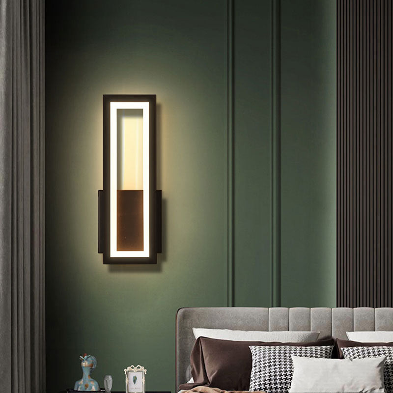 Modern Rectangular Wall Mounted Light Acrylic LED Bedside Sconce Lighting Fixture Clearhalo 'Cast Iron' 'Glass' 'Industrial' 'Modern wall lights' 'Modern' 'Tiffany' 'Traditional wall lights' 'Wall Lamps & Sconces' 'Wall Lights' Lighting' 2465054
