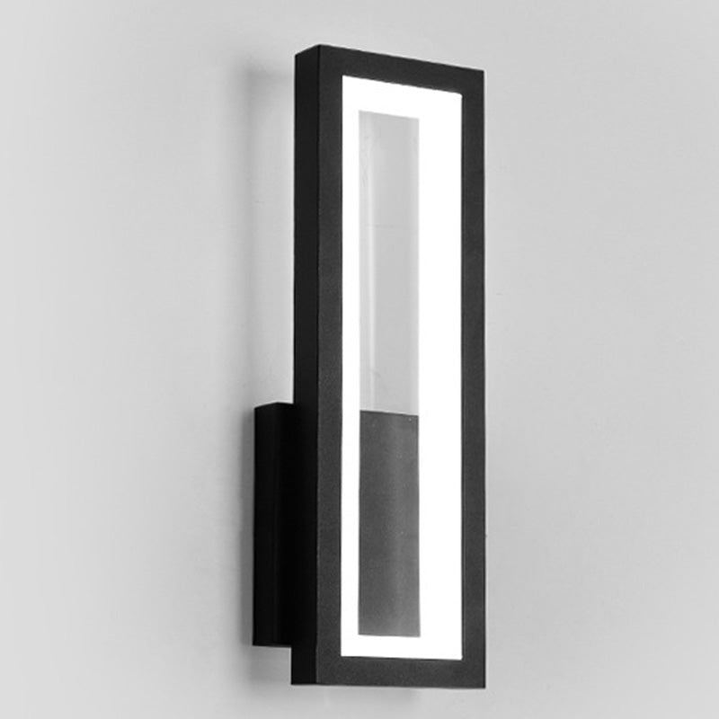 Modern Rectangular Wall Mounted Light Acrylic LED Bedside Sconce Lighting Fixture Black White Clearhalo 'Cast Iron' 'Glass' 'Industrial' 'Modern wall lights' 'Modern' 'Tiffany' 'Traditional wall lights' 'Wall Lamps & Sconces' 'Wall Lights' Lighting' 2465055