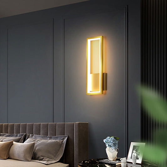 Modern Rectangular Wall Mounted Light Acrylic LED Bedside Sconce Lighting Fixture Clearhalo 'Cast Iron' 'Glass' 'Industrial' 'Modern wall lights' 'Modern' 'Tiffany' 'Traditional wall lights' 'Wall Lamps & Sconces' 'Wall Lights' Lighting' 2465057