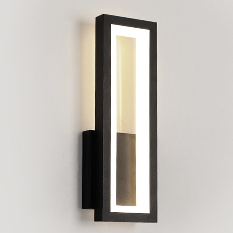 Modern Rectangular Wall Mounted Light Acrylic LED Bedside Sconce Lighting Fixture Black Third Gear Clearhalo 'Cast Iron' 'Glass' 'Industrial' 'Modern wall lights' 'Modern' 'Tiffany' 'Traditional wall lights' 'Wall Lamps & Sconces' 'Wall Lights' Lighting' 2465058