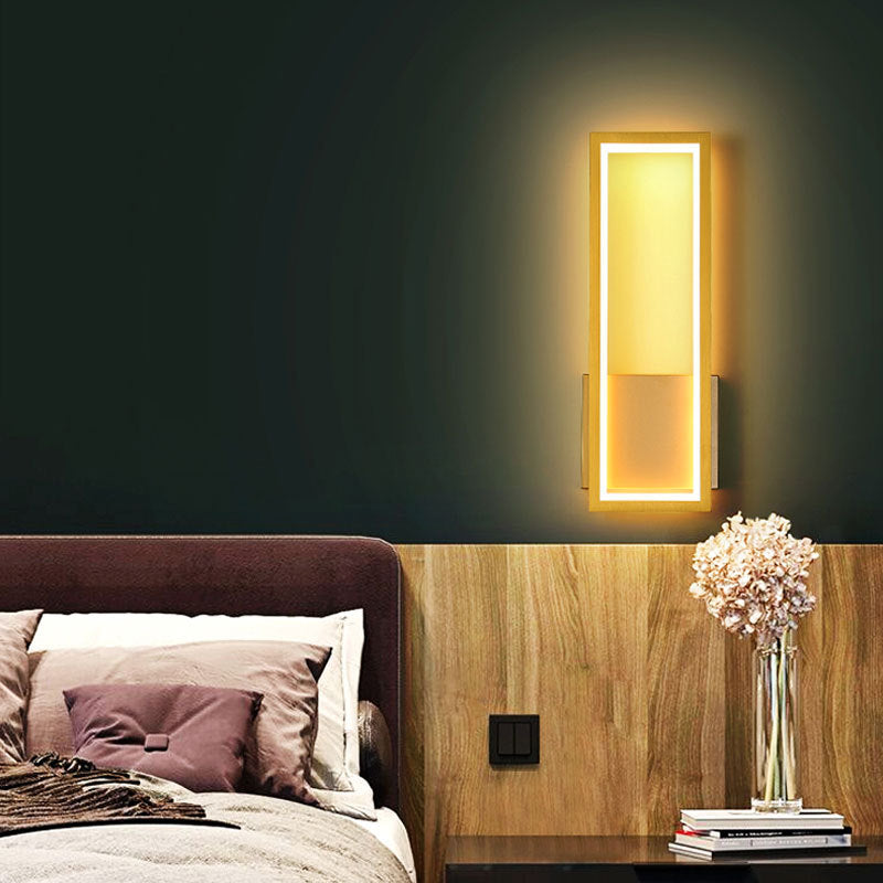 Modern Rectangular Wall Mounted Light Acrylic LED Bedside Sconce Lighting Fixture Clearhalo 'Cast Iron' 'Glass' 'Industrial' 'Modern wall lights' 'Modern' 'Tiffany' 'Traditional wall lights' 'Wall Lamps & Sconces' 'Wall Lights' Lighting' 2465059