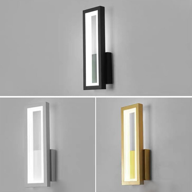 Modern Rectangular Wall Mounted Light Acrylic LED Bedside Sconce Lighting Fixture Clearhalo 'Cast Iron' 'Glass' 'Industrial' 'Modern wall lights' 'Modern' 'Tiffany' 'Traditional wall lights' 'Wall Lamps & Sconces' 'Wall Lights' Lighting' 2465061