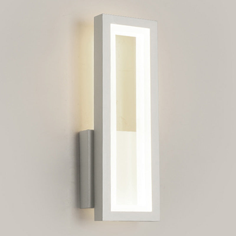 Modern Rectangular Wall Mounted Light Acrylic LED Bedside Sconce Lighting Fixture White Third Gear Clearhalo 'Cast Iron' 'Glass' 'Industrial' 'Modern wall lights' 'Modern' 'Tiffany' 'Traditional wall lights' 'Wall Lamps & Sconces' 'Wall Lights' Lighting' 2465064