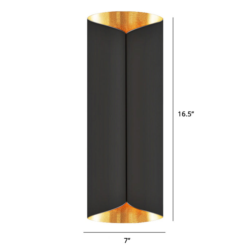 Roll Shape Metal Wall Lamp Sconce Postmodern 2-Bulb Wall Mount Light Fixture for Stairs Clearhalo 'Cast Iron' 'Glass' 'Industrial' 'Modern wall lights' 'Modern' 'Tiffany' 'Traditional wall lights' 'Wall Lamps & Sconces' 'Wall Lights' Lighting' 2465078