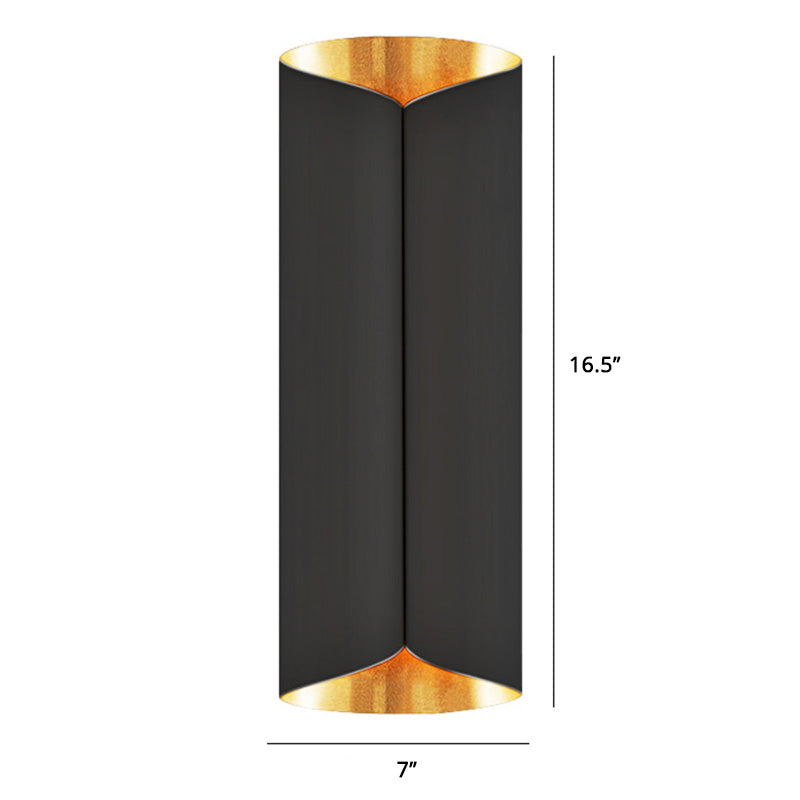 Roll Shape Metal Wall Lamp Sconce Postmodern 2-Bulb Wall Mount Light Fixture for Stairs Clearhalo 'Cast Iron' 'Glass' 'Industrial' 'Modern wall lights' 'Modern' 'Tiffany' 'Traditional wall lights' 'Wall Lamps & Sconces' 'Wall Lights' Lighting' 2465078