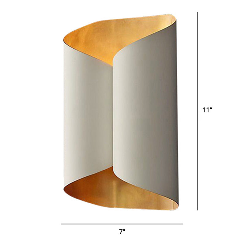 Roll Shape Metal Wall Lamp Sconce Postmodern 2-Bulb Wall Mount Light Fixture for Stairs Clearhalo 'Cast Iron' 'Glass' 'Industrial' 'Modern wall lights' 'Modern' 'Tiffany' 'Traditional wall lights' 'Wall Lamps & Sconces' 'Wall Lights' Lighting' 2465079