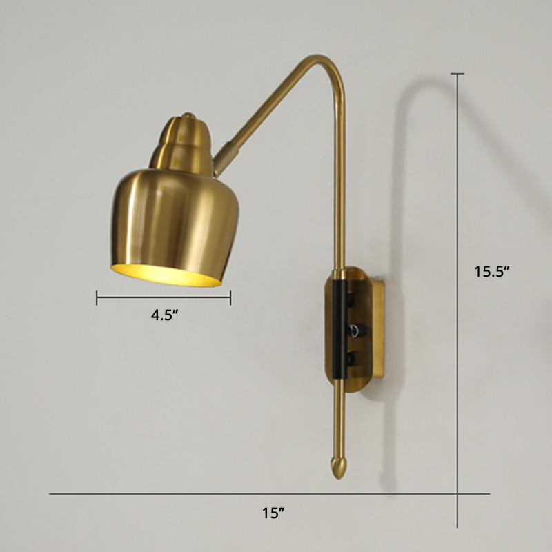 Swivel Shade Wall Mount Light Minimalist Metal 1 Bulb Bedside Reading Lamp with V-Shaped Arm Clearhalo 'Cast Iron' 'Glass' 'Industrial' 'Modern wall lights' 'Modern' 'Tiffany' 'Traditional wall lights' 'Wall Lamps & Sconces' 'Wall Lights' Lighting' 2465092