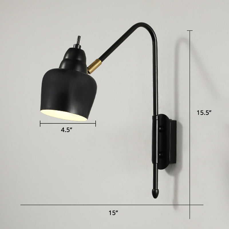Swivel Shade Wall Mount Light Minimalist Metal 1 Bulb Bedside Reading Lamp with V-Shaped Arm Clearhalo 'Cast Iron' 'Glass' 'Industrial' 'Modern wall lights' 'Modern' 'Tiffany' 'Traditional wall lights' 'Wall Lamps & Sconces' 'Wall Lights' Lighting' 2465094
