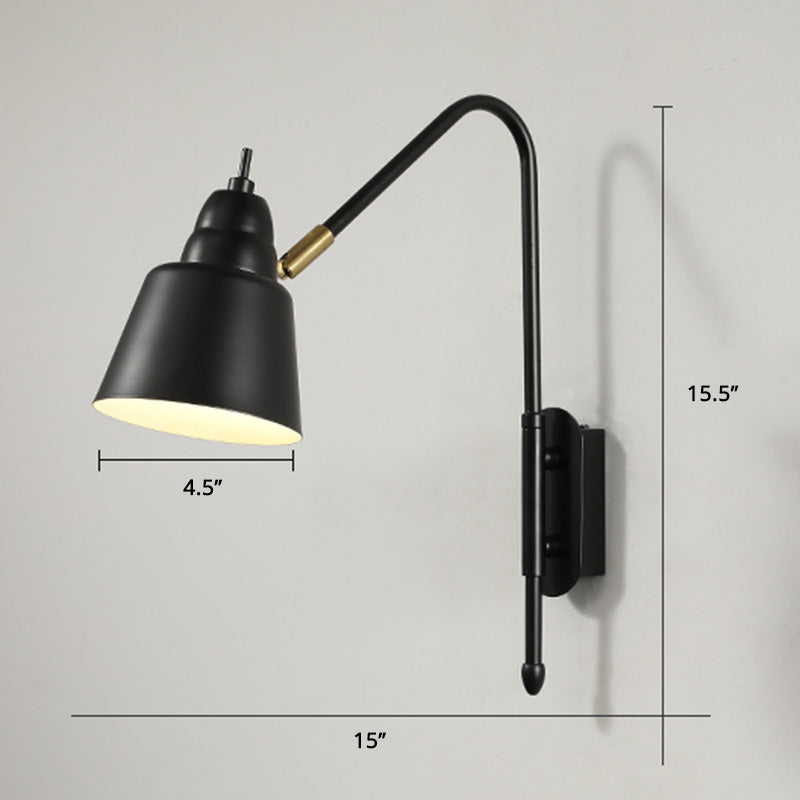 Swivel Shade Wall Mount Light Minimalist Metal 1 Bulb Bedside Reading Lamp with V-Shaped Arm Clearhalo 'Cast Iron' 'Glass' 'Industrial' 'Modern wall lights' 'Modern' 'Tiffany' 'Traditional wall lights' 'Wall Lamps & Sconces' 'Wall Lights' Lighting' 2465095
